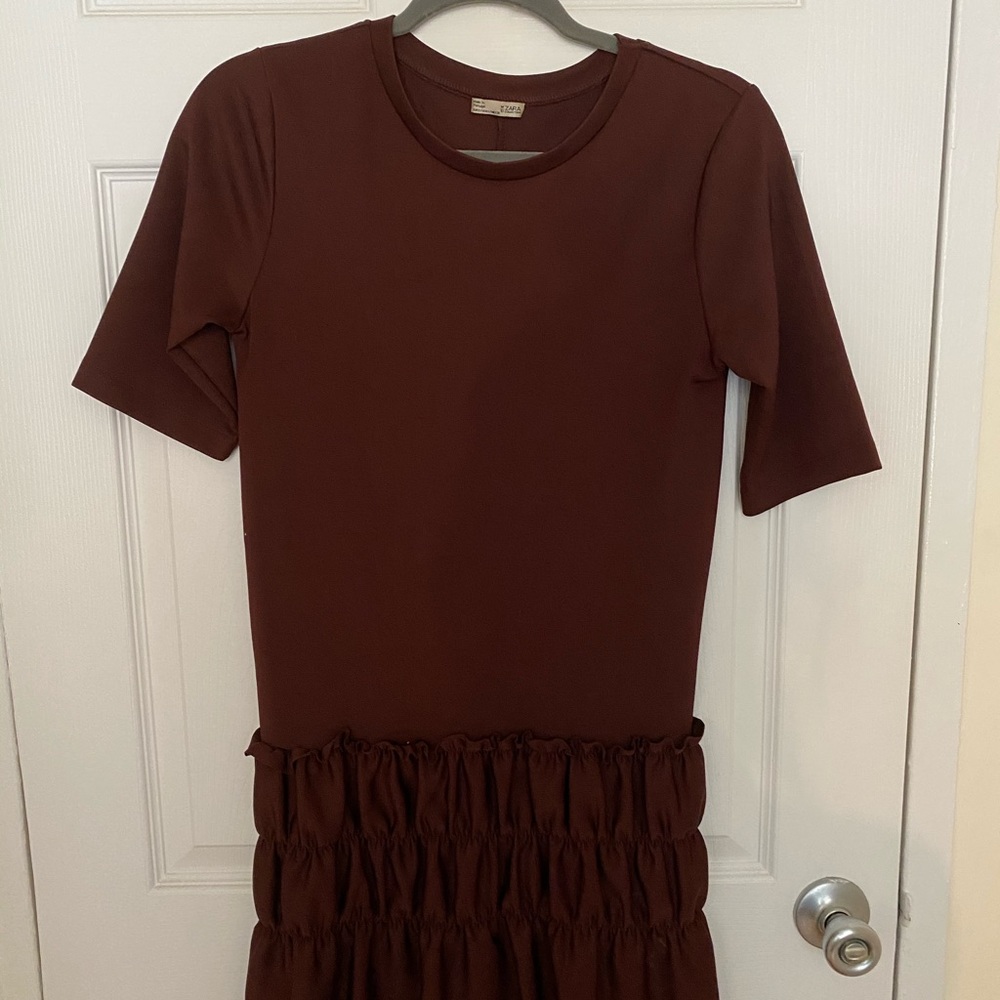 Zara Red dress with ruffle